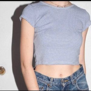 Brandy Melville Blue striped crop top